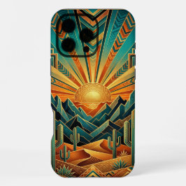 iPhone 16 Pro Max Case | Geometric Sun Landscape Hülle