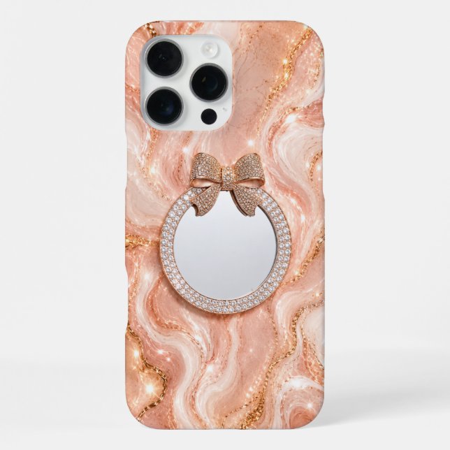 iPhone 16 Pro Max Hülle Roségold Marmor Custom (Rückseite)