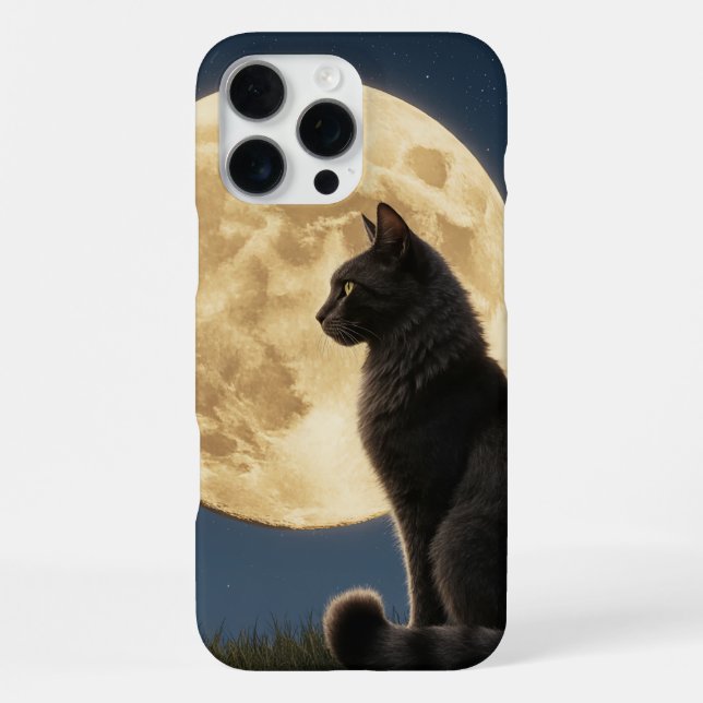 iPhone 16 Pro Max Katze und Mond Handyhülle Hülle (Rückseite)