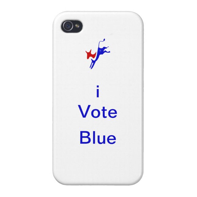 iPhone 4" iVote Blau-" Kasten Hülle (Hinten)