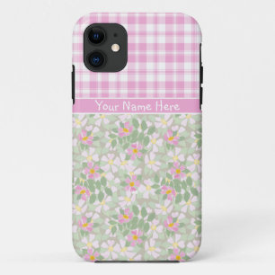 iPhone 5/5s Case Mate Pink Dogroses und Kariert