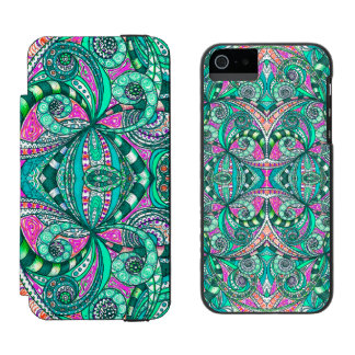 iPhone 5/5s Geldbörsen-Kasten-Zeichnen mit Blumen Incipio Watson™ iPhone 5 Geldbörsen Hülle