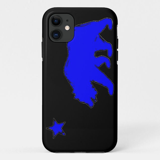 Iphone 5 Bär Kalifornien-Flagge blauer Neonkasten Case-Mate iPhone Hülle (Rückseite)