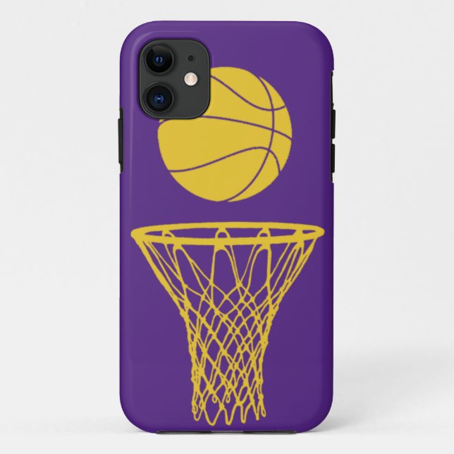 iPhone 5 Basketball-Silhouette Lakers lila Case-Mate iPhone Hülle (Rückseite)