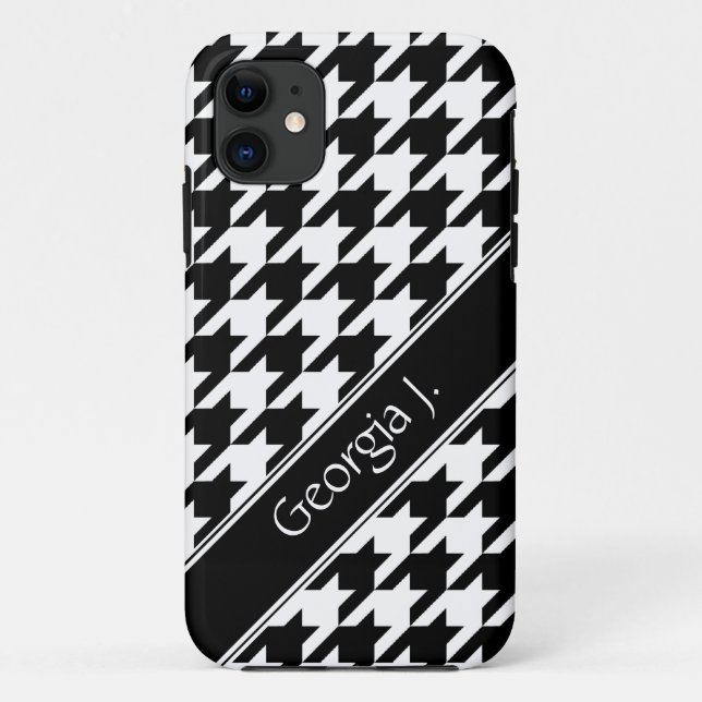 iPhone 5 Case für das Schwarz-Weiß-Hahnentrittmust (Rückseite)