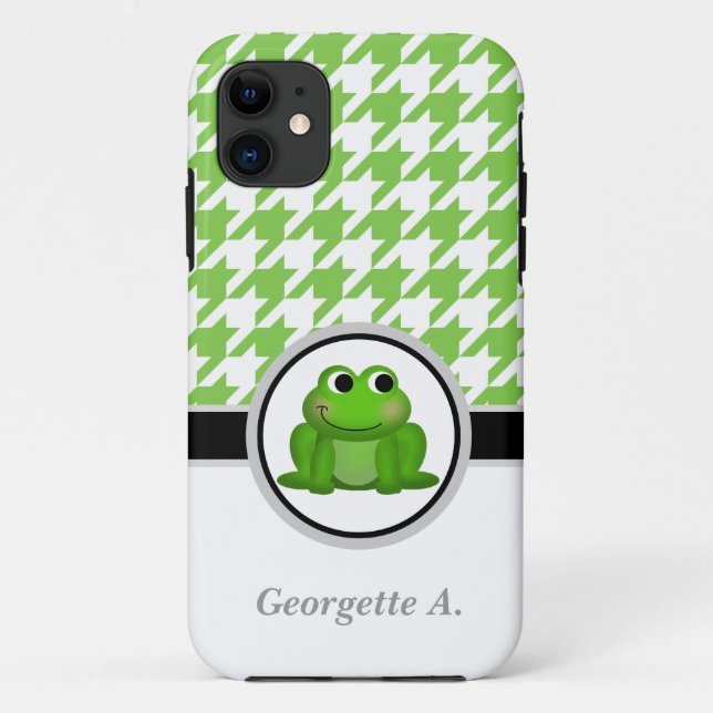 iPhone 5 Case für Froggy Green & White Hahnentritt (Rückseite)