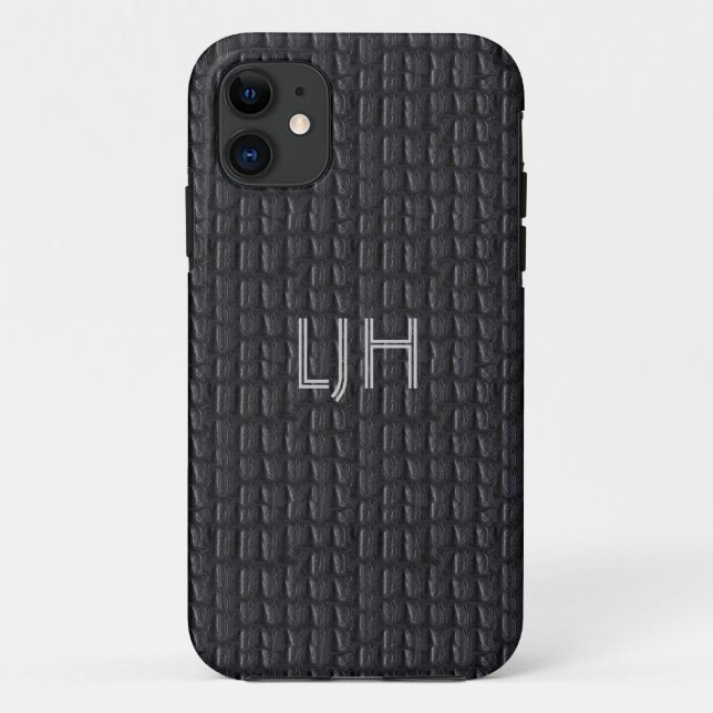 iPhone 5 Case Gray Leather Look (Rückseite)