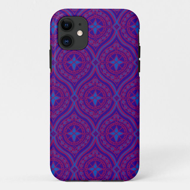 iPhone 5 Case-Mate Case, Lila und Blue Ogee Patt Hülle (Rückseite)