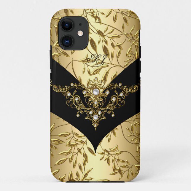 iPhone 5 Case-Mate Cream Gold Damask Black Case-Mate iPhone Hülle (Rückseite)