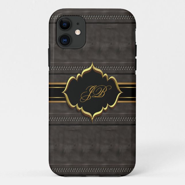iPhone 5 Case-Mate Fall Gold Schwarze Wildleder Lo Hülle (Rückseite)