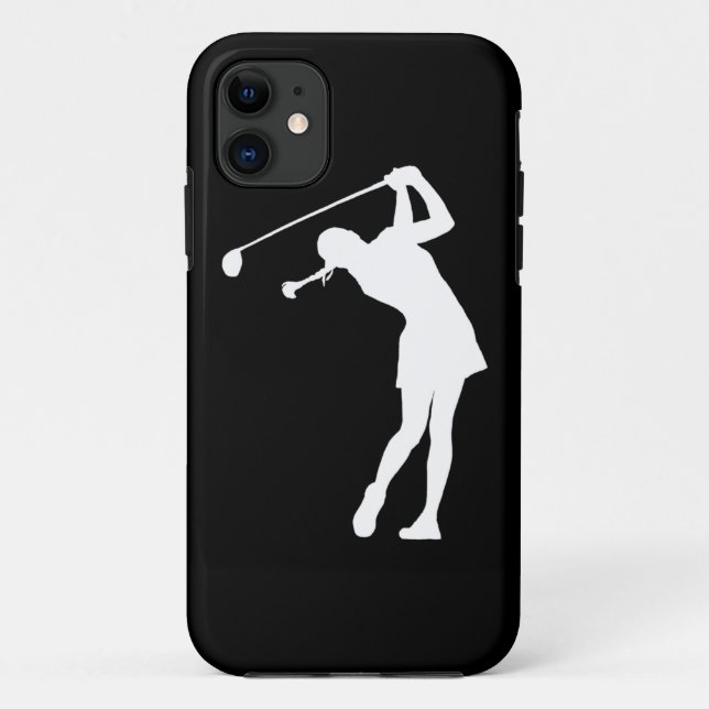 iPhone 5 Dame Golfer Silhouette White auf Case-Mate iPhone Hülle (Rückseite)