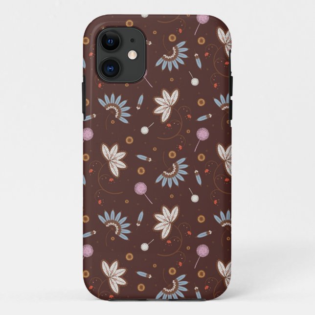 iPhone 5 Fall - Brown mit Blumen Case-Mate iPhone Hülle (Rückseite)