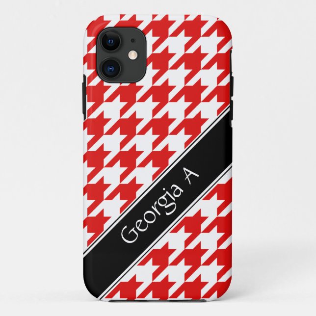 iPhone 5 Fall für Red & White Hahnentrittmuster Case-Mate iPhone Hülle (Rückseite)