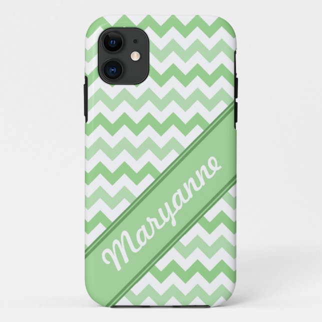 iPhone 5 Fall mit Zickzack diagonaler Schrift grün Case-Mate iPhone Hülle (Rückseite)
