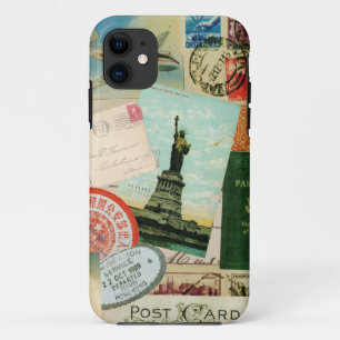 iPhone 5 Fall-Vintage Reise und Briefmarken 11 Hülle