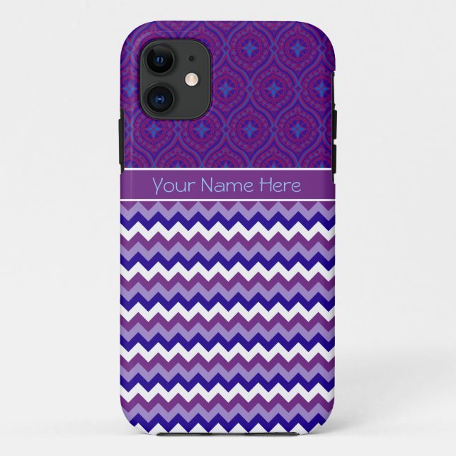iPhone 5 Fall zu personalisieren: Lila Chevrons Case-Mate iPhone Hülle (Rückseite)