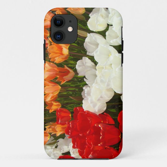 iPhone 5 Hüllen rote weiße orange Tulpe-Blumen (Rückseite)