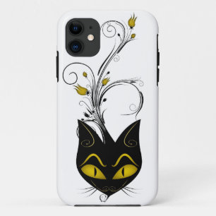 iPhone 5 kaum dort Fall-schwarze Katzen-Gelb-Blume Case-Mate iPhone Hülle