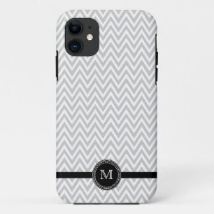 Iphone 5 Monogramm des grauen Weiß Zickzack Fall Case-Mate iPhone Hülle