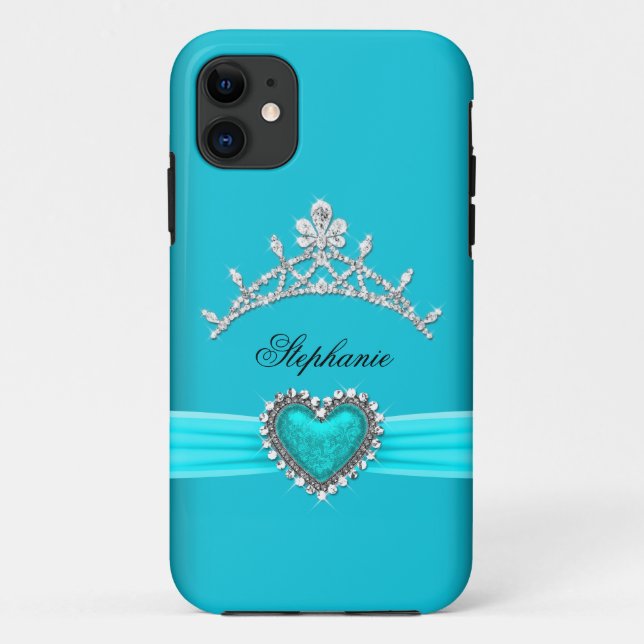 iPhone 5 Prinzessin Silver Tiara Aquamarin Bejewel Case-Mate iPhone Hülle (Rückseite)