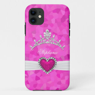 iPhone 5 Prinzessin Silver Tiara Hot Pink Bejewele Case-Mate iPhone Hülle