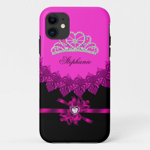 iPhone 5 Prinzessin Silver Tiara Pink Bejeweled iPhone 11 Hülle