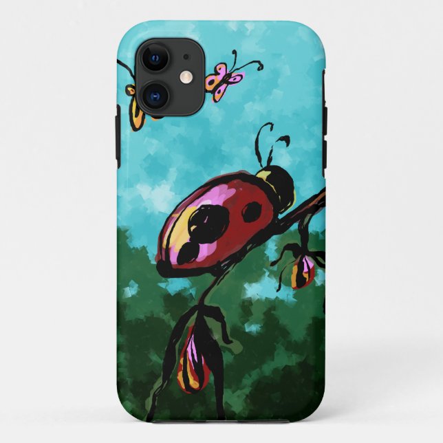 iPhone 5 Selten Fall, Ladybug an einer Zweigstelle Case-Mate iPhone Hülle (Rückseite)