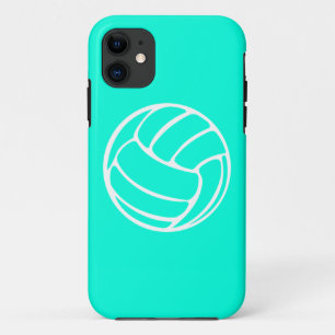 iPhone 5 Volleyball-Weiß auf Türkis iPhone 11 Hülle