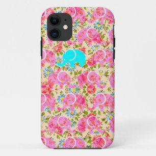 iPhone 6 Fall-Elefant-Blume mit Blumen 11 Hülle