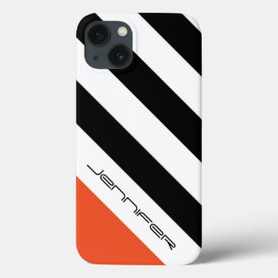 iPhone 6 Fall schwarz, weißer, orange diagonaler Case-Mate iPhone Hülle