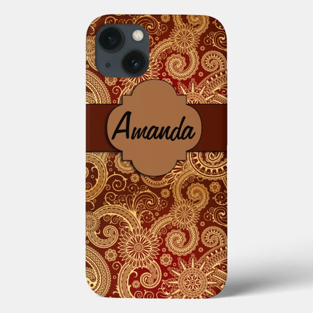 iPhone 6, Tough Xtreme Monogram Case Brown Wirbel (Rückseite)