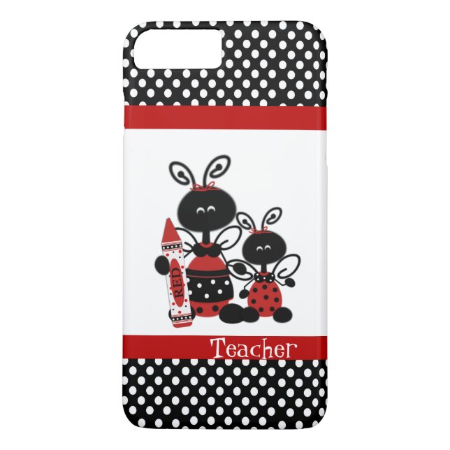 iPhone 7 Plus-Fall des niedlichen Ladybugs Teacher Case-Mate iPhone Hülle (Rückseite)