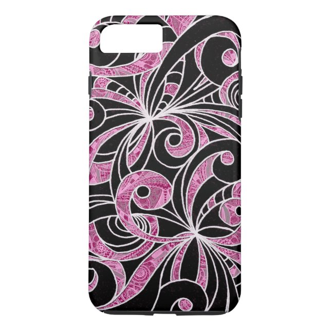 iPhone 7 Plusfall-starkes Zeichnen mit Blumen Case-Mate iPhone Hülle (Rückseite)