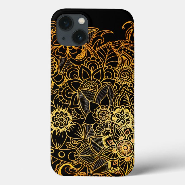 iPhone 8/7 T. Xtreme Case Floral Doodle Gold G523 (Rückseite)