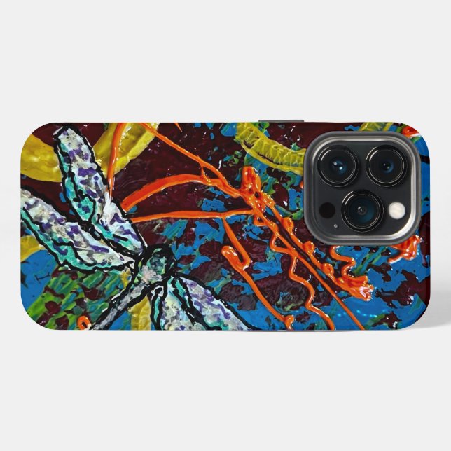 iPhone abstrakter Libellen-Schutzhülle Hülle (Rückseite (Horizontal))
