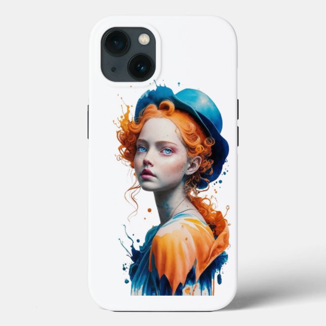 IPhone Back Cover Farbe 3D Mädchen Design (Rückseite)