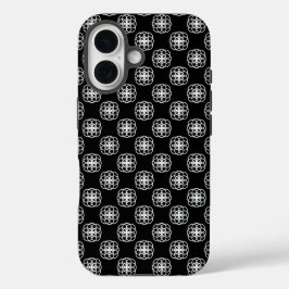 iPhone-Backcover mit weißem und schwarzem Muster iPhone 16 Hülle