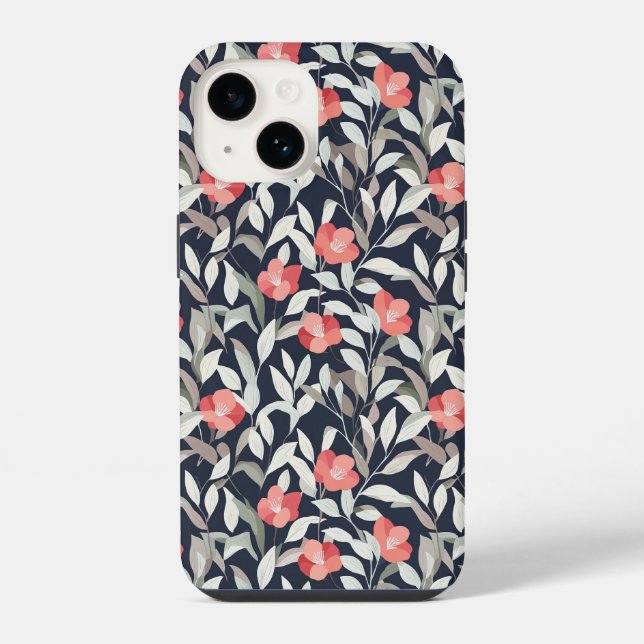 iPhone Blumenmusterhülle Hülle (Rückseite)