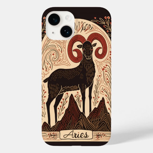iPhone Case Aries Celestial Zodiac Art (Rückseite)