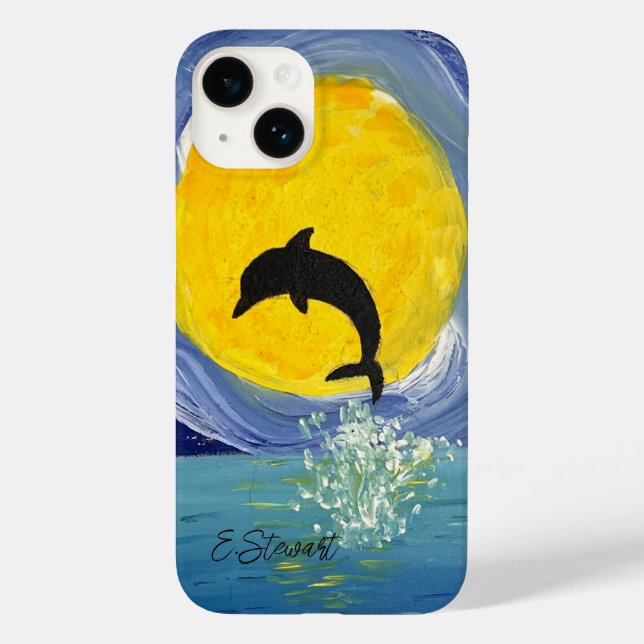 iPhone Case - Dolphin Moon Ocean (Rückseite)