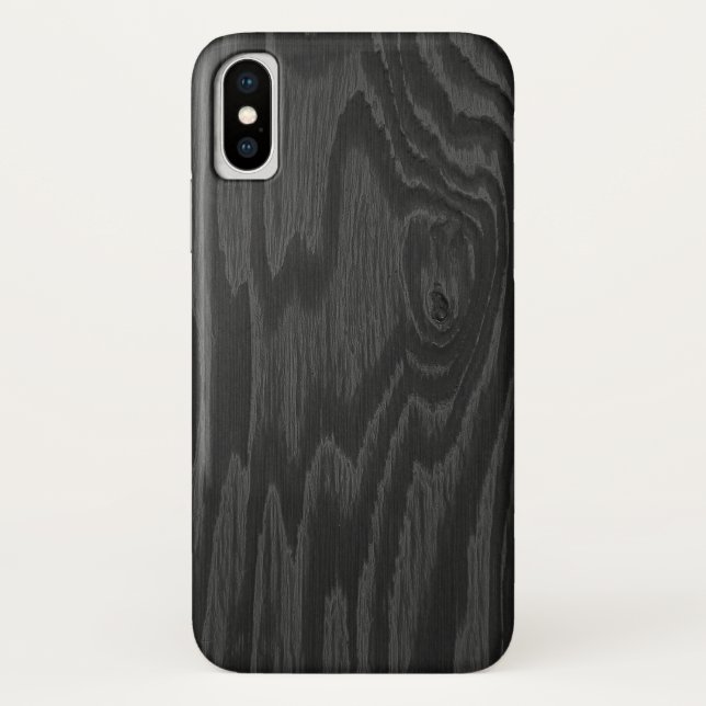 iPhone Case für Black Wood Design (Rückseite)