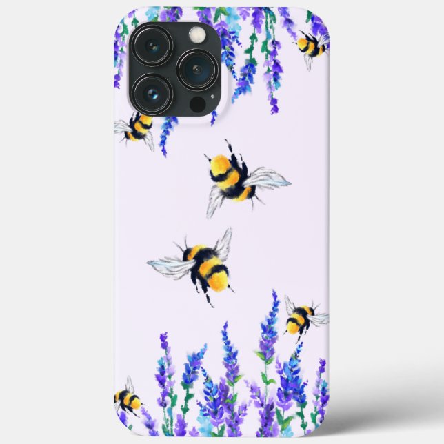 iPhone Case für Blume und Bienen (Rückseite)
