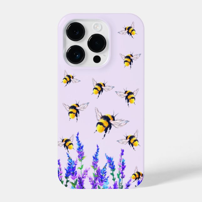 iPhone Case für Blume und Bienen Hülle (Rückseite)