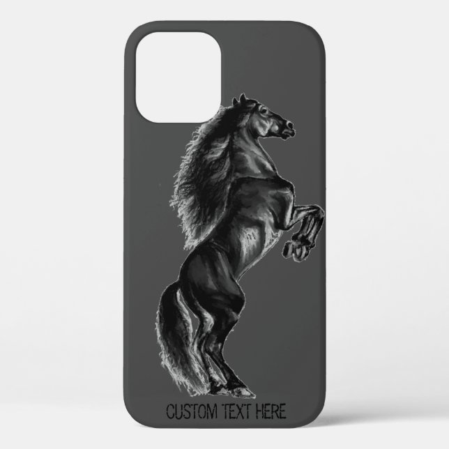 iPhone Case für das Black Horse mit benutzerdefini (Rückseite)