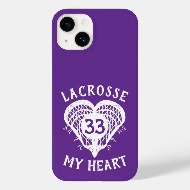 iPhone Case für die lila Lacrosse My Heart Case-Ma (Rückseite)