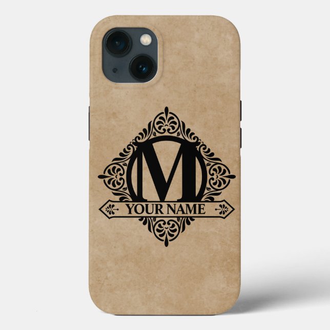iPhone Case für die verzierte Monogram-Design (Rückseite)