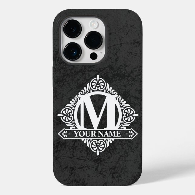 iPhone Case für die verzierte Monogram-Design (Rückseite)