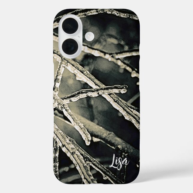 iPhone Case für personalisierte Schwarz-Weiß-Branc (Rückseite)