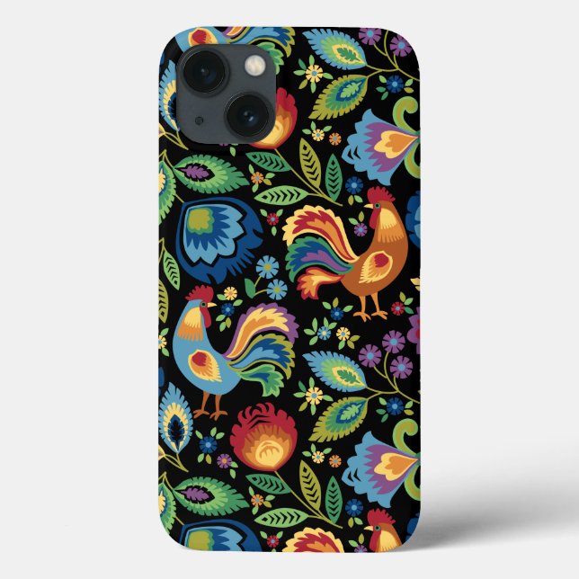 iPhone Case für Polnisch Folk Roosters (Rückseite)