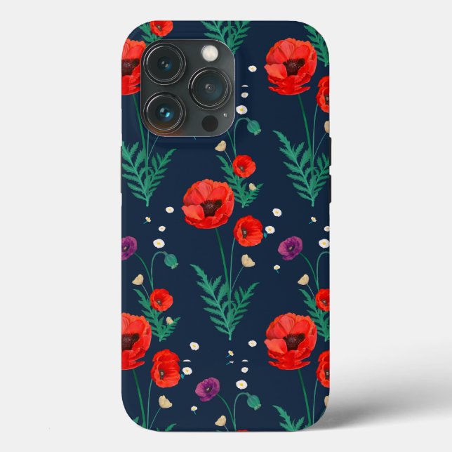 iPhone Case für Red Poppy Floral Design Case-Mate- (Rückseite)